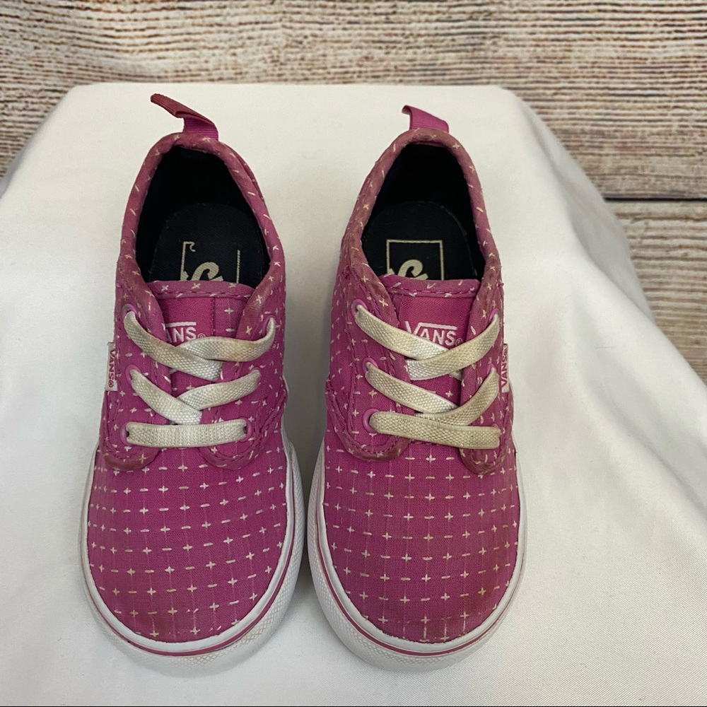 Vans Pink and White Slip On Toddler Sneaker